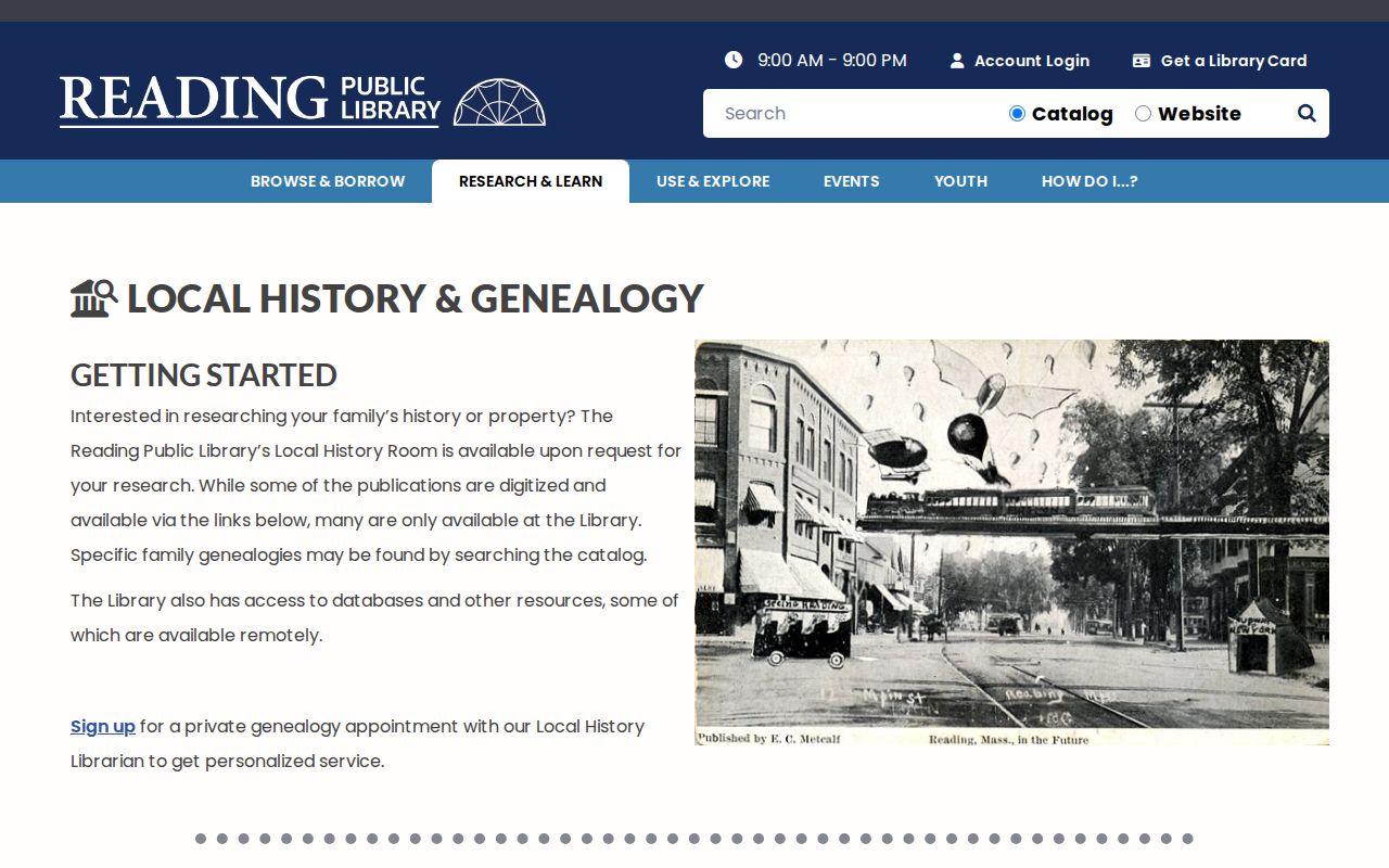 Reading city directory resources at Reading Public Library Local History