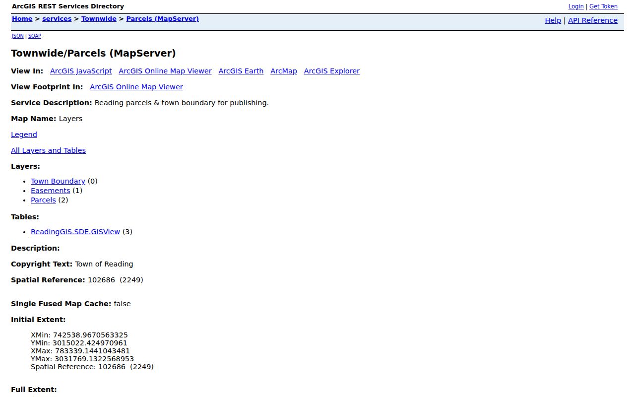 Reading neighbors ArcGIS parcel service