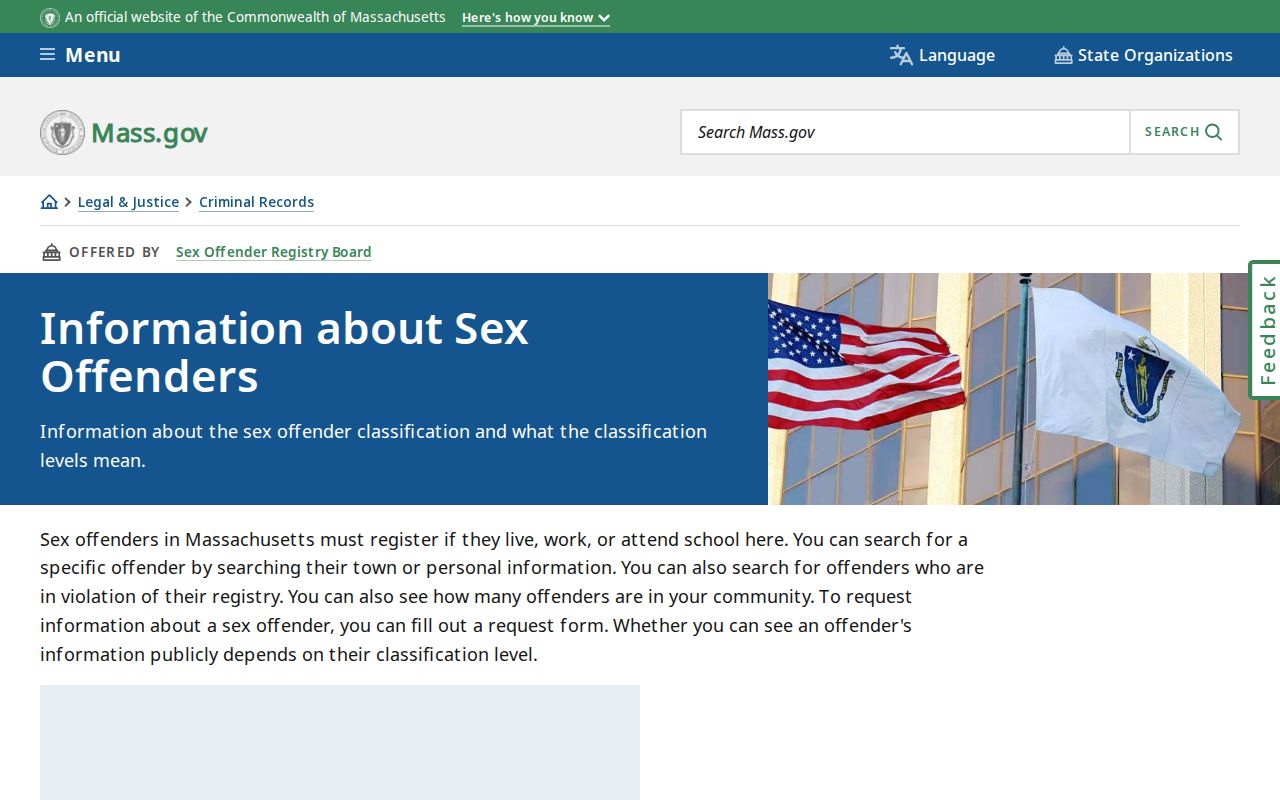 Reading resident lookup safety registry information page